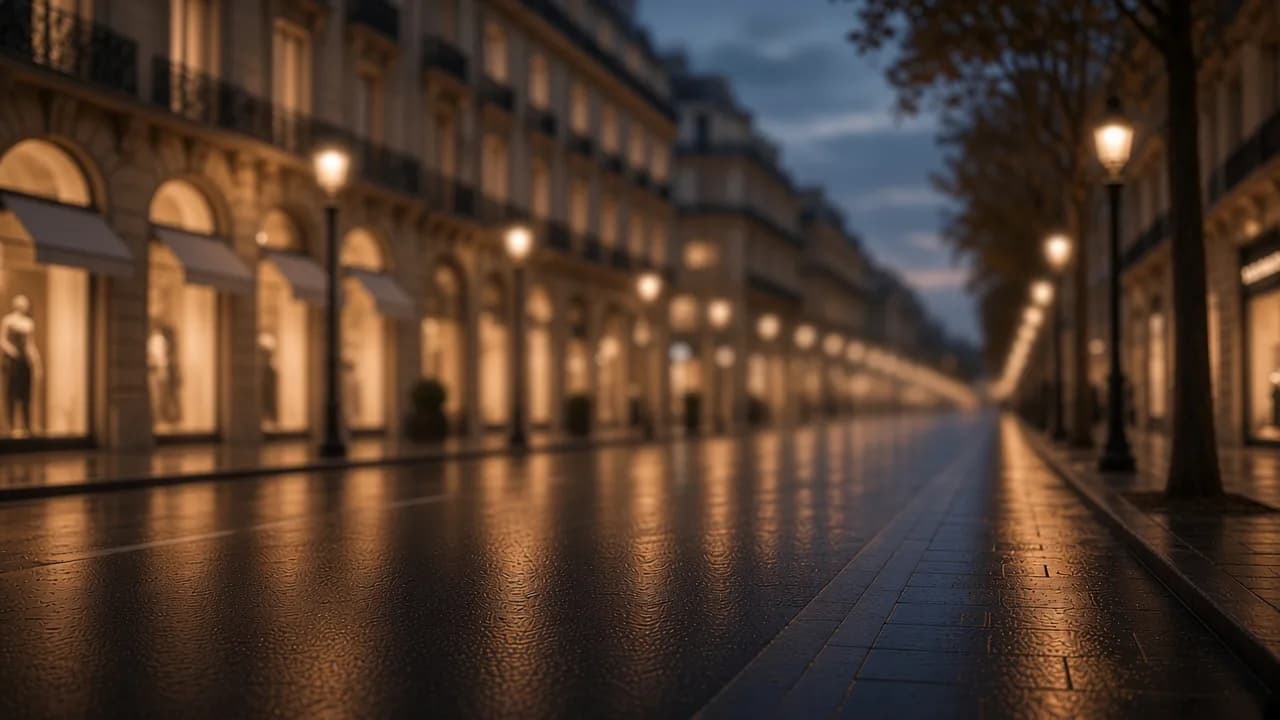 Avenue du Triangle d’Or à Paris, vitrines de maisons de luxe