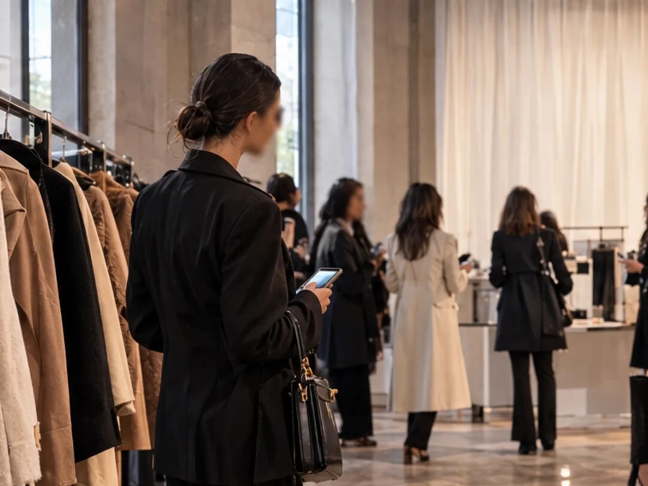 Showroom pendant la Fashion Week à Paris avec invités et présentation