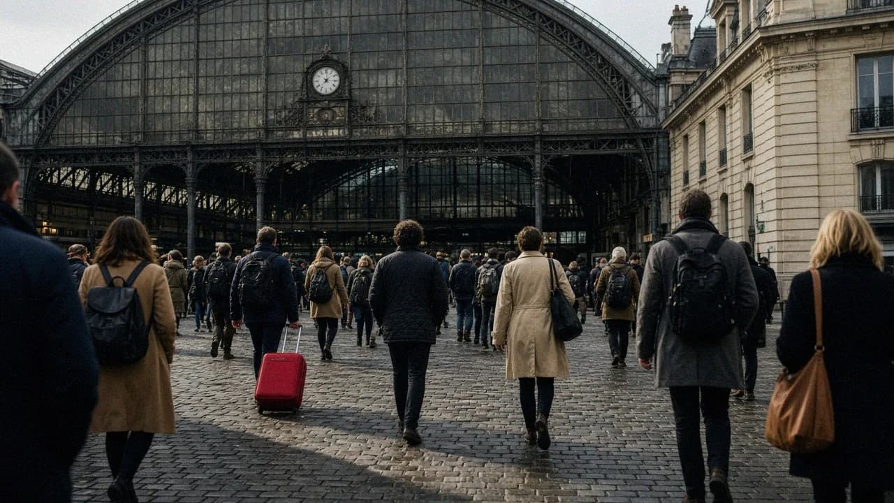 Verrière et horloge de la gare Saint-Lazare, cour de Rome