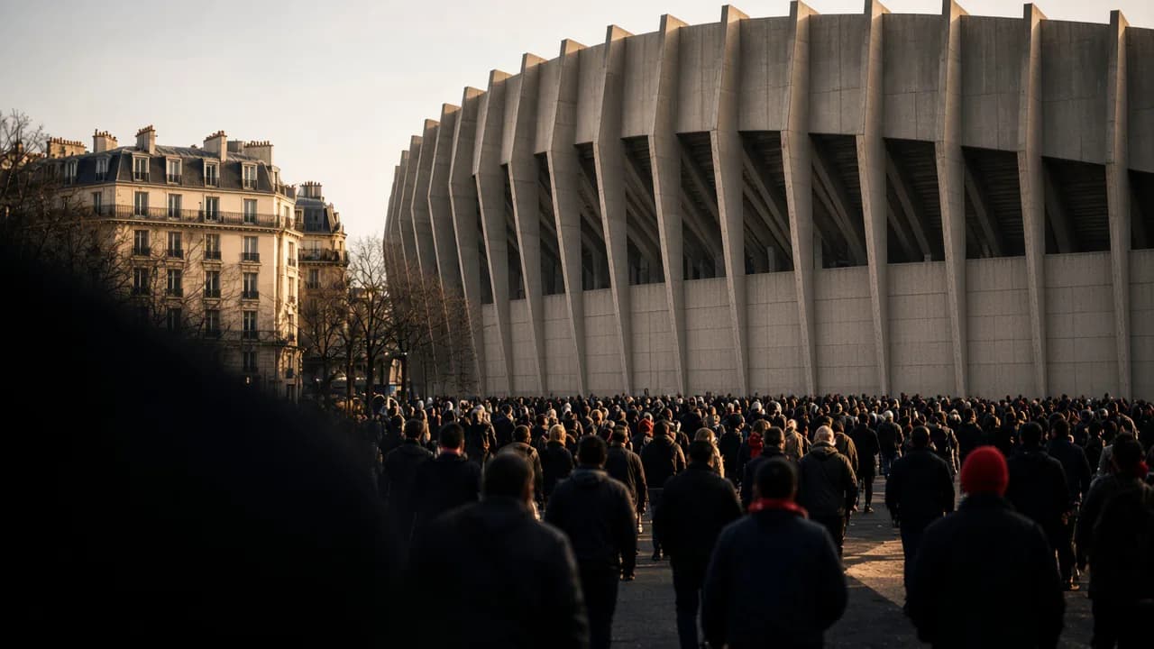 Bol du Parc des Princes à Boulogne au blue hour