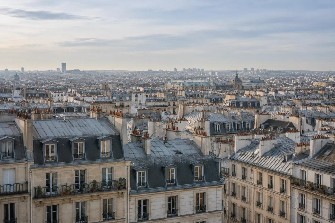 Vue sur les toits de Paris et l'horizon urbain